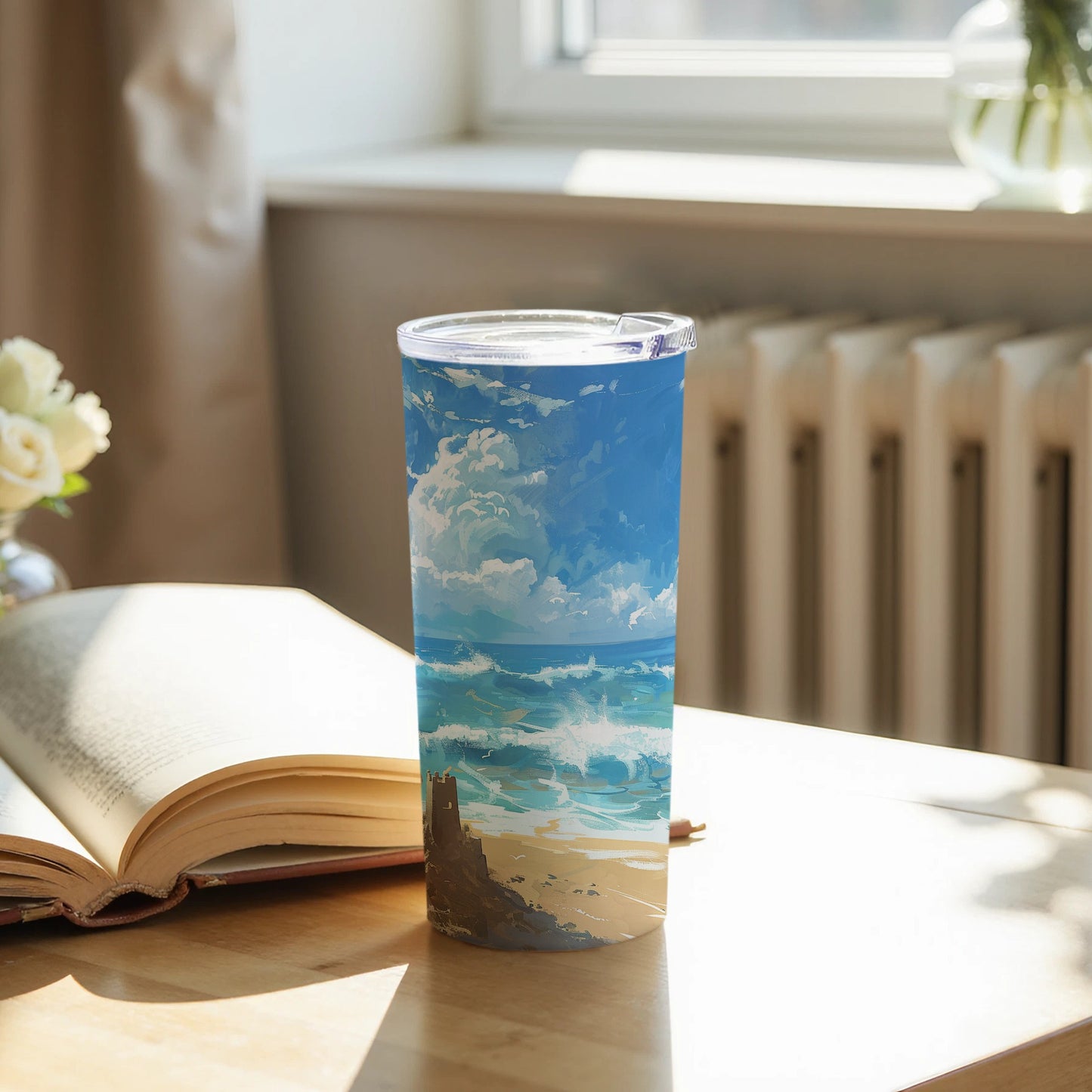 Azure Sky Ocean Waves Beach Structure Tumbler product type
Tumbler, Ocean, Beach, Waves, Sky, Clouds, Coastal, Seascape, Summer, Travel, Drinkware, Blue, Nature, Aesthetic, Landscape, Gift, Horizon, Sunny, Outdoors, Artwork