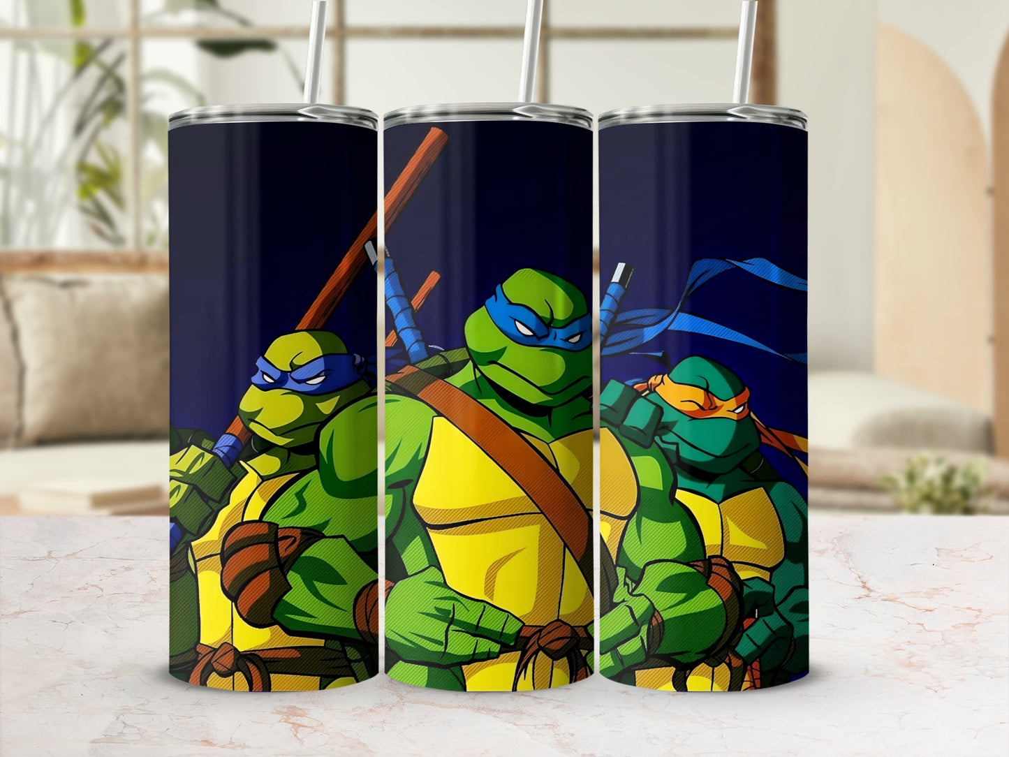 Ninja Turtles Themed Drinkware Tumblers Set of Three