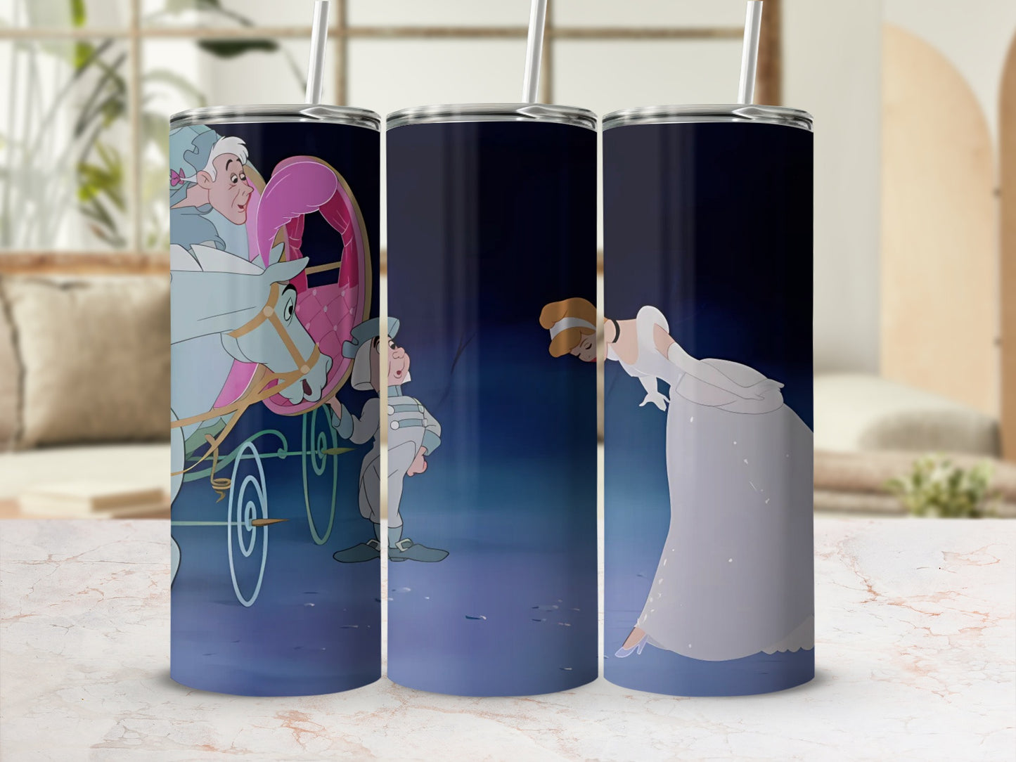 Cinderella Movie Scene Stainless Steel Tumbler Cup