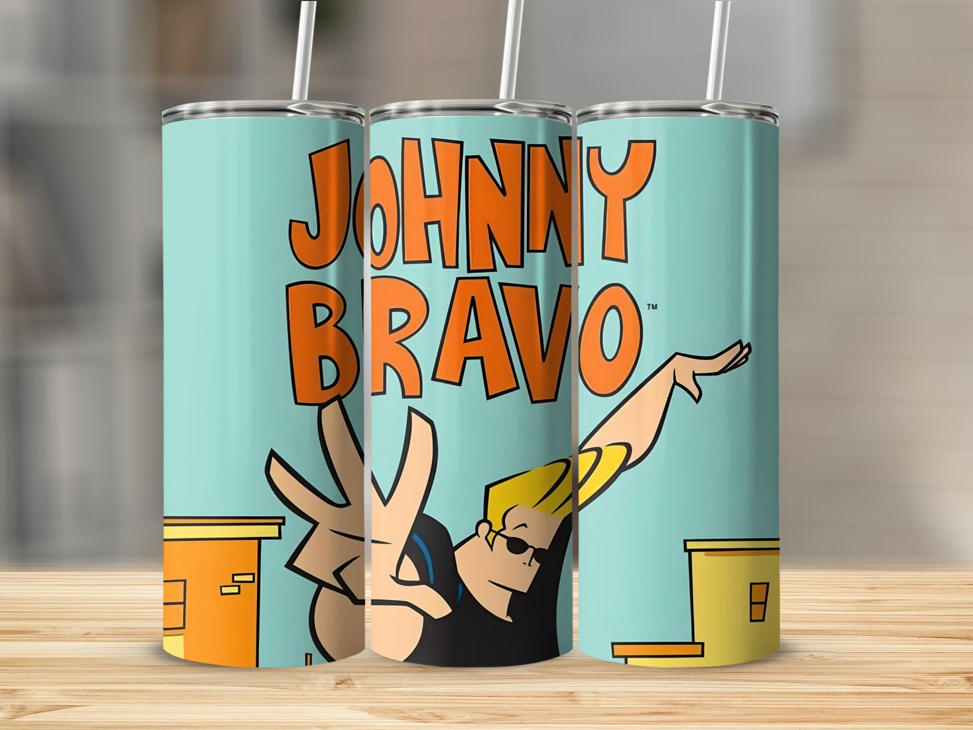 Johnny Bravo Cartoon Character Artwork Tumblers