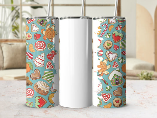 Festive Holiday-Themed Tumbler With Straw Therapy Tool