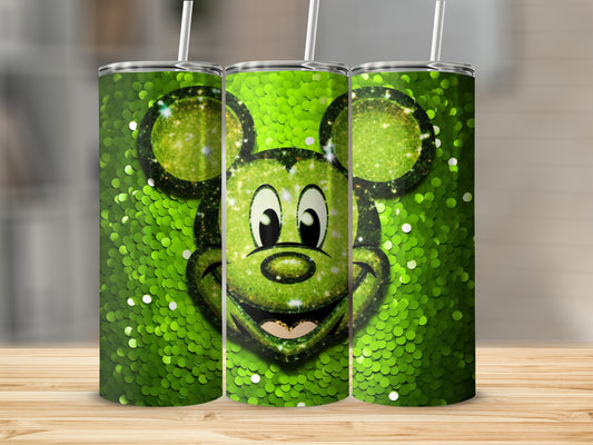 Sparkling Green Character Face Double Wall Tumbler