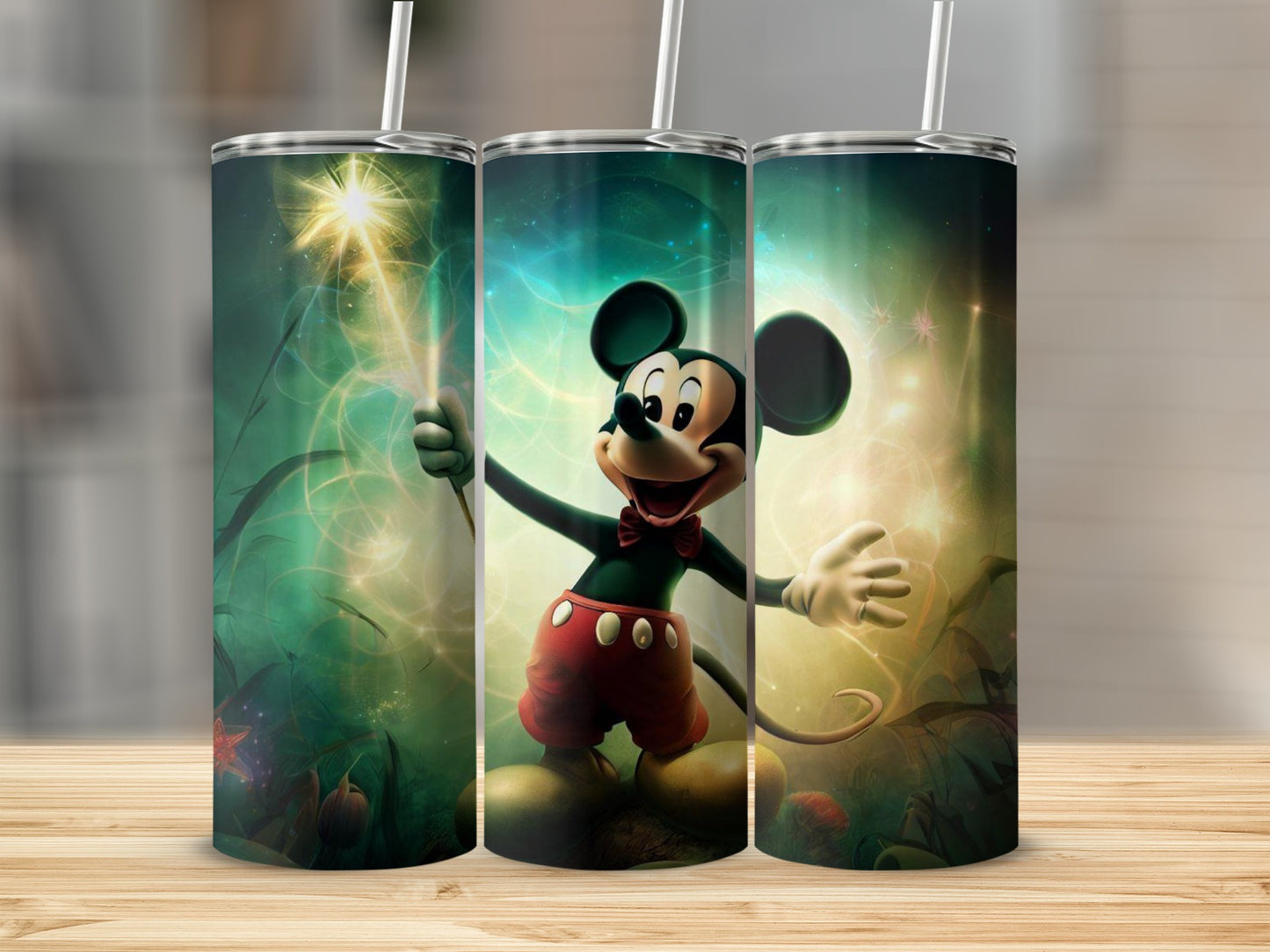 Magic Mickey Tumbler with Fantasy Background Scene
