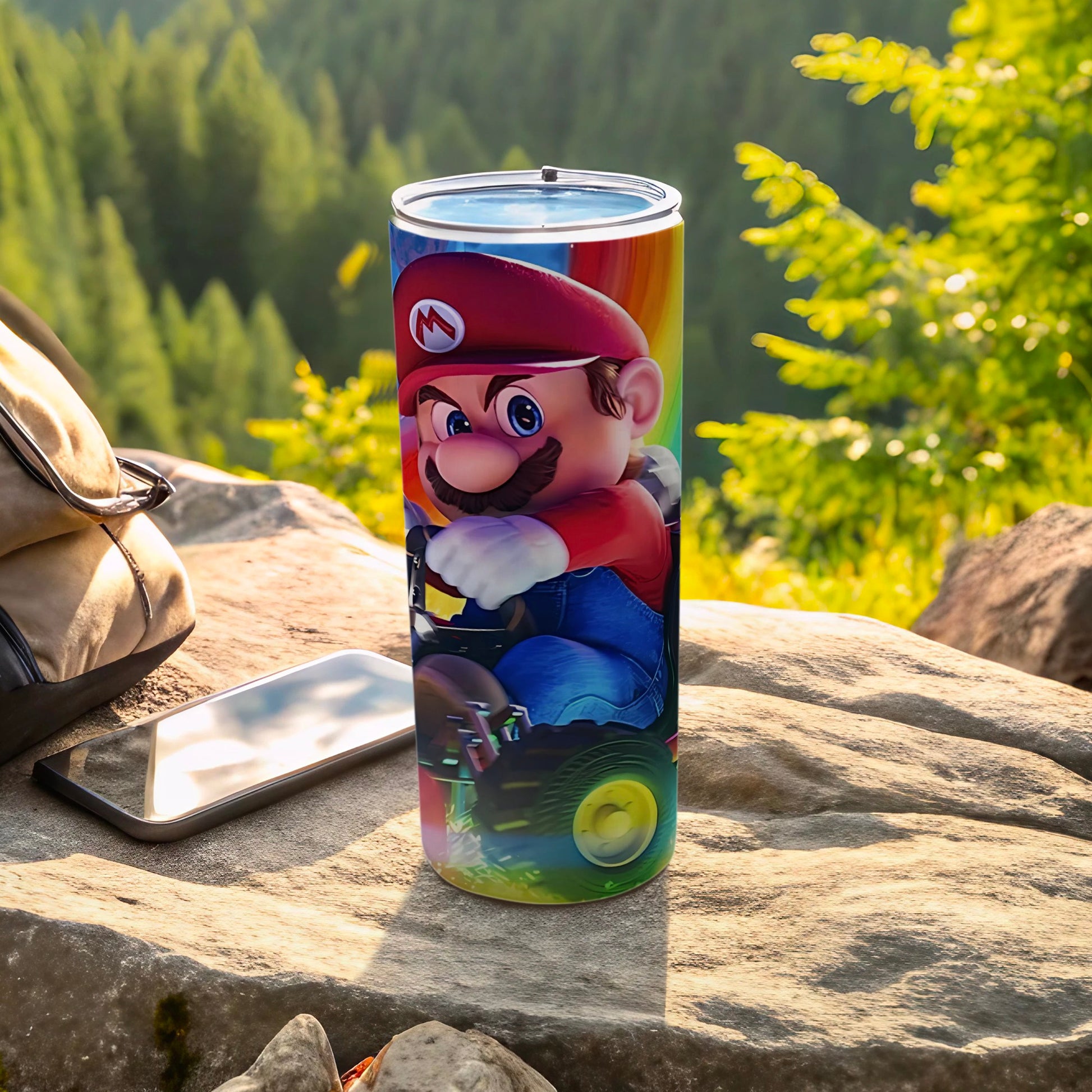 Colorful Mario Kart Racer Tumbler Cup for Gaming Fans