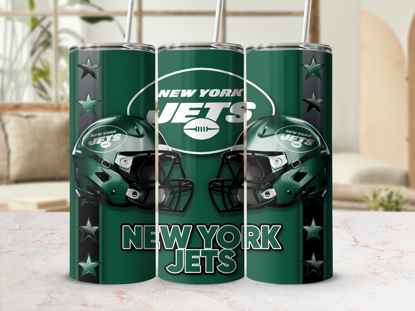New York Jets Helmets Team Logo Design Fan Gear Tumblers