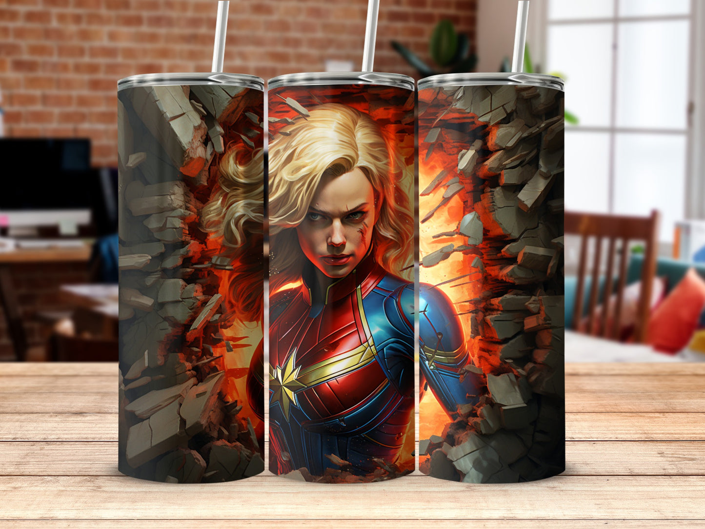 Captain Marvel Inspired Tumblers for Marvel Fans