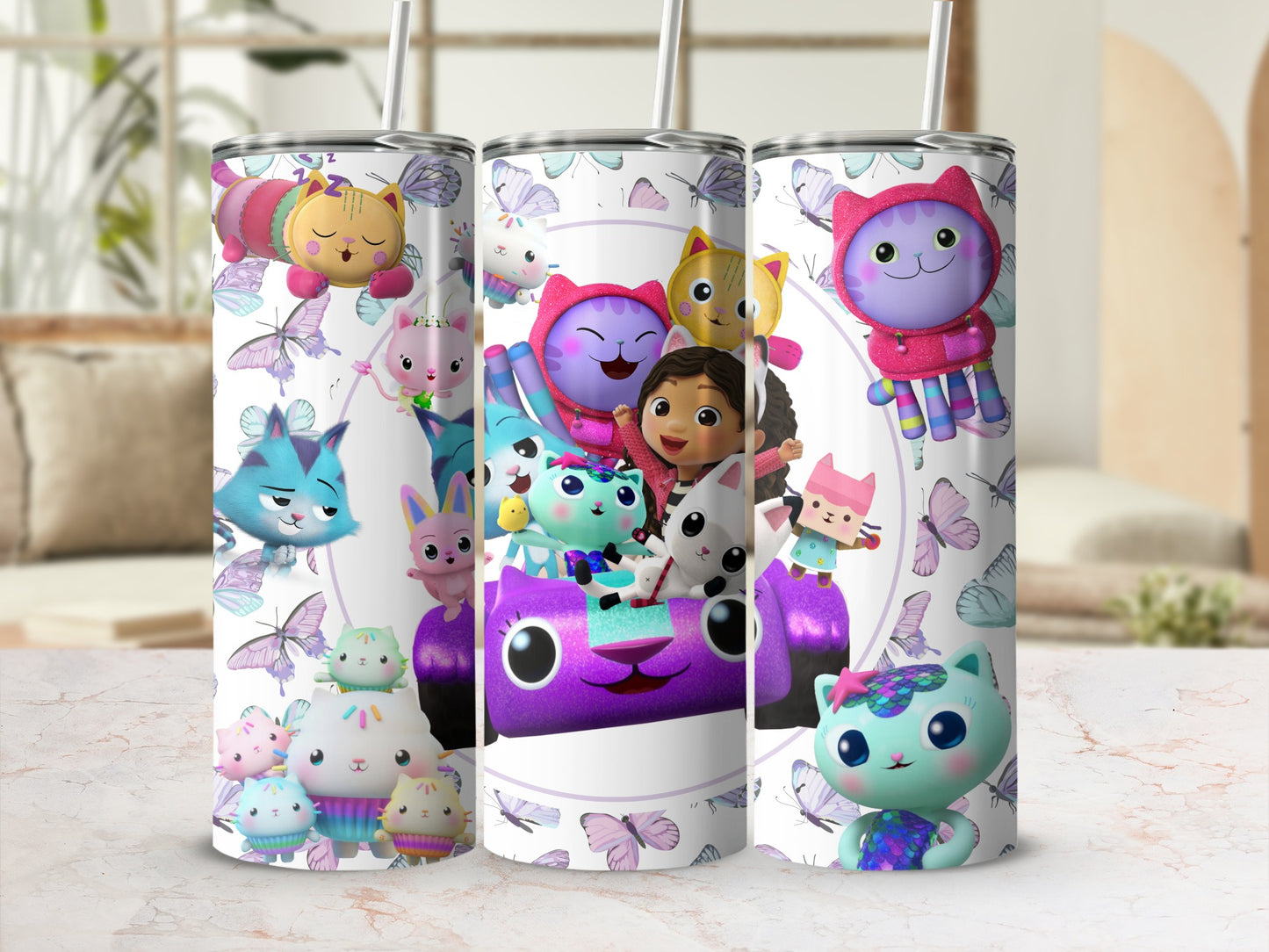 Colorful Cartoon Characters Design Tumbler Cup