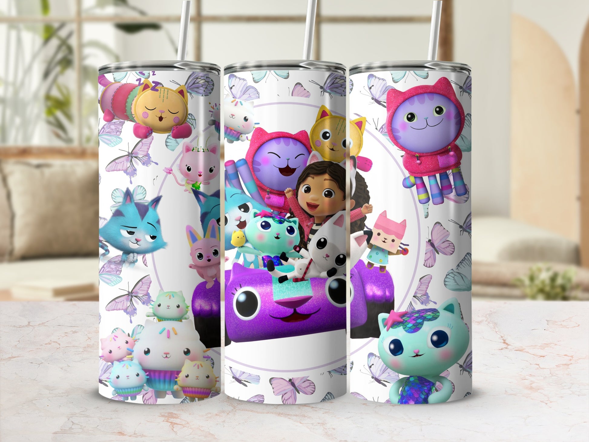 Colorful Cartoon Characters Design Tumbler Cup