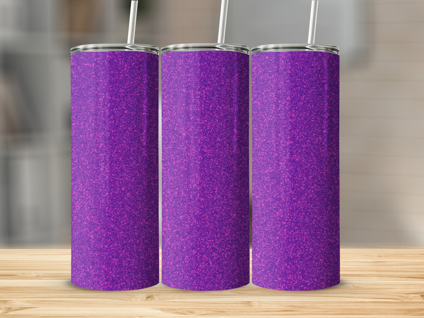 Sparkling Purple Glitter Tall Tumbler Drinkware Accessory