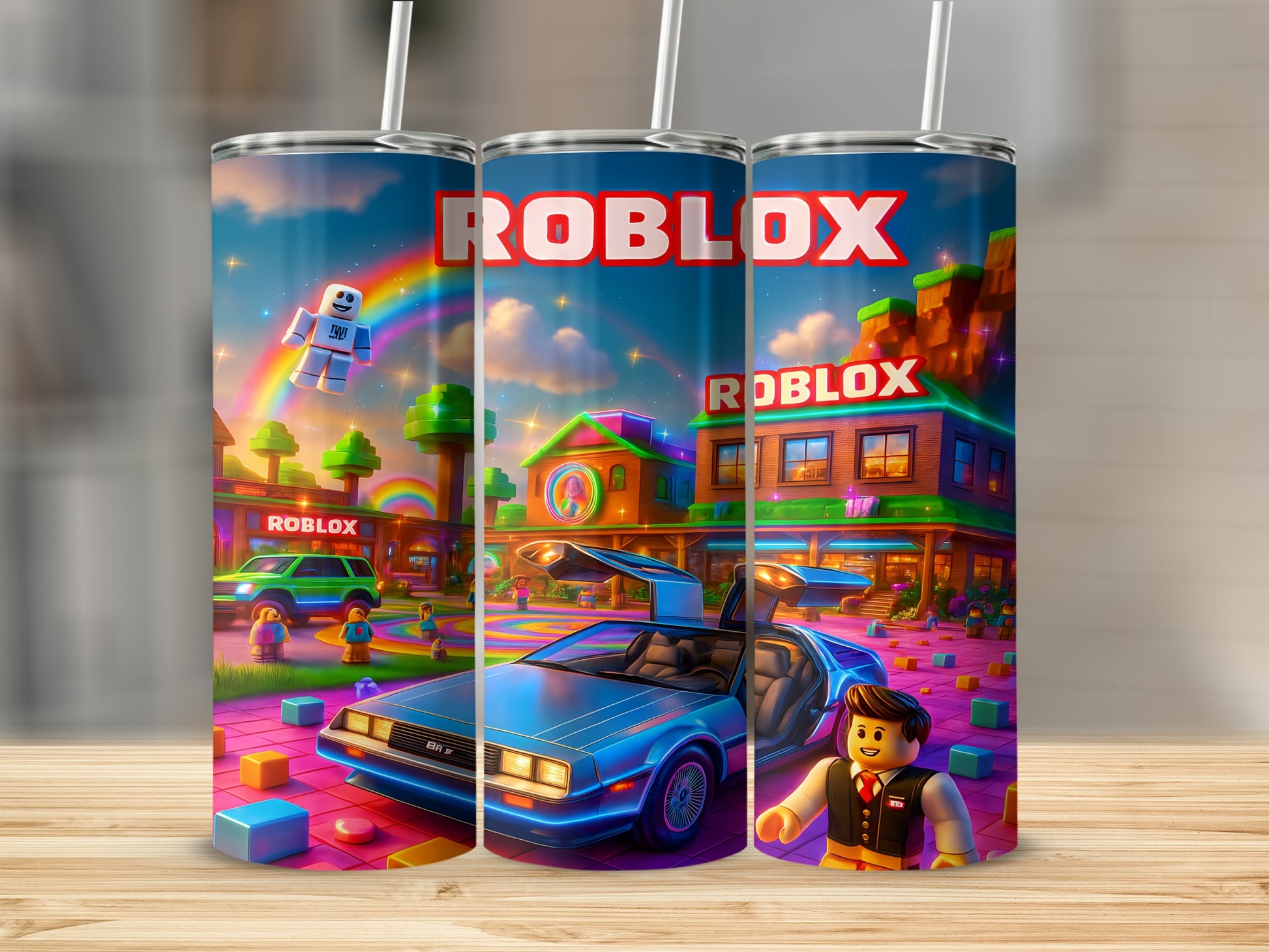 Roblox Themed Tumbler with Vibrant Gaming Design