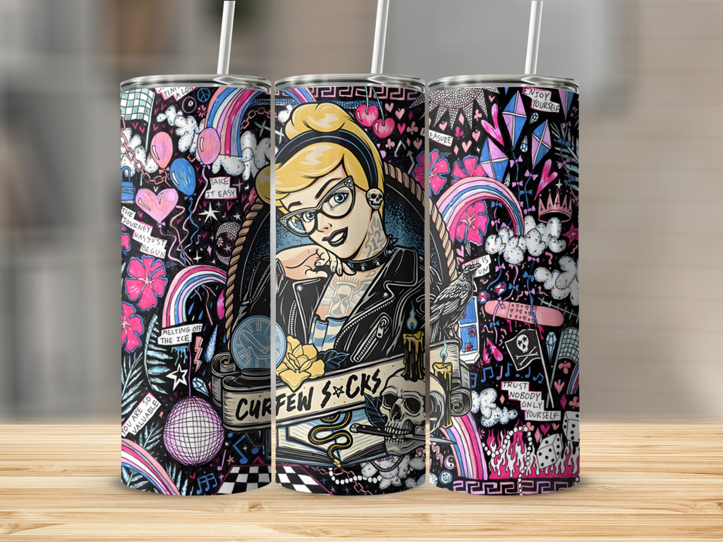 Vibrant Retro Pop Art and Graffiti Tall Tumbler