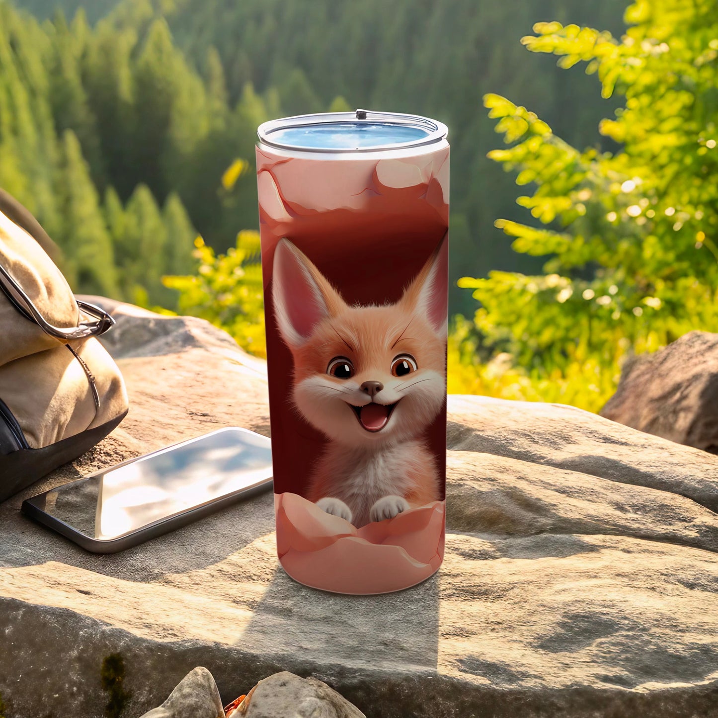 Adorable Fox Design Tumbler for Outdoor Enthusiasts