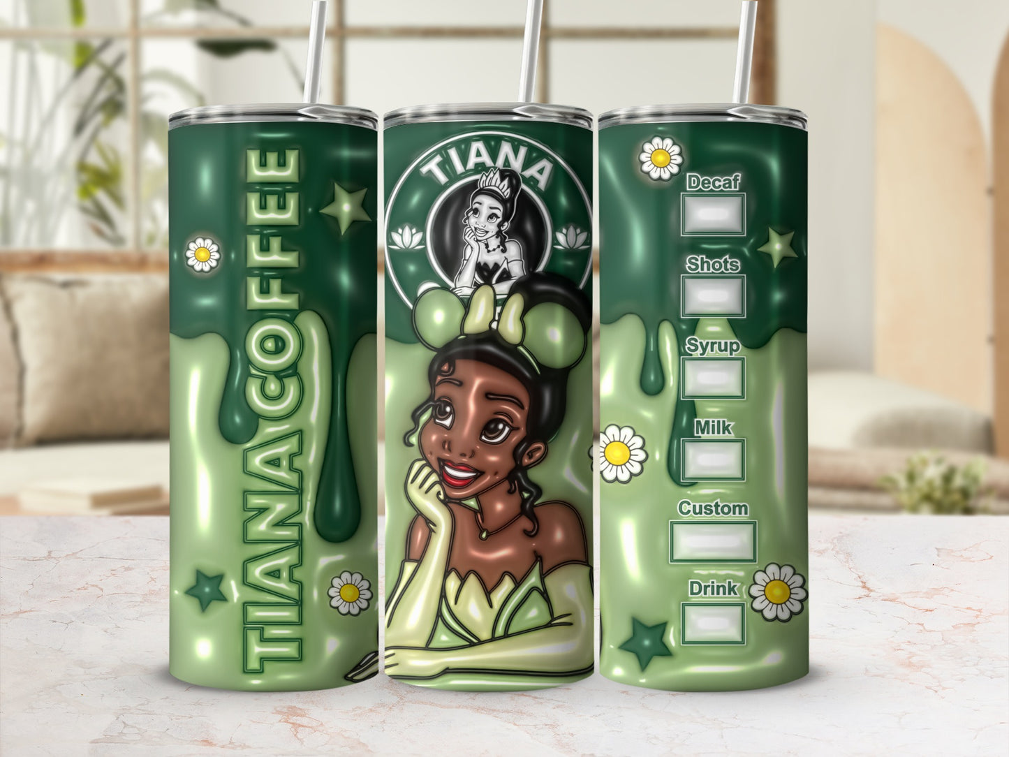 Tiana Coffee Custom Design Travel Tumbler