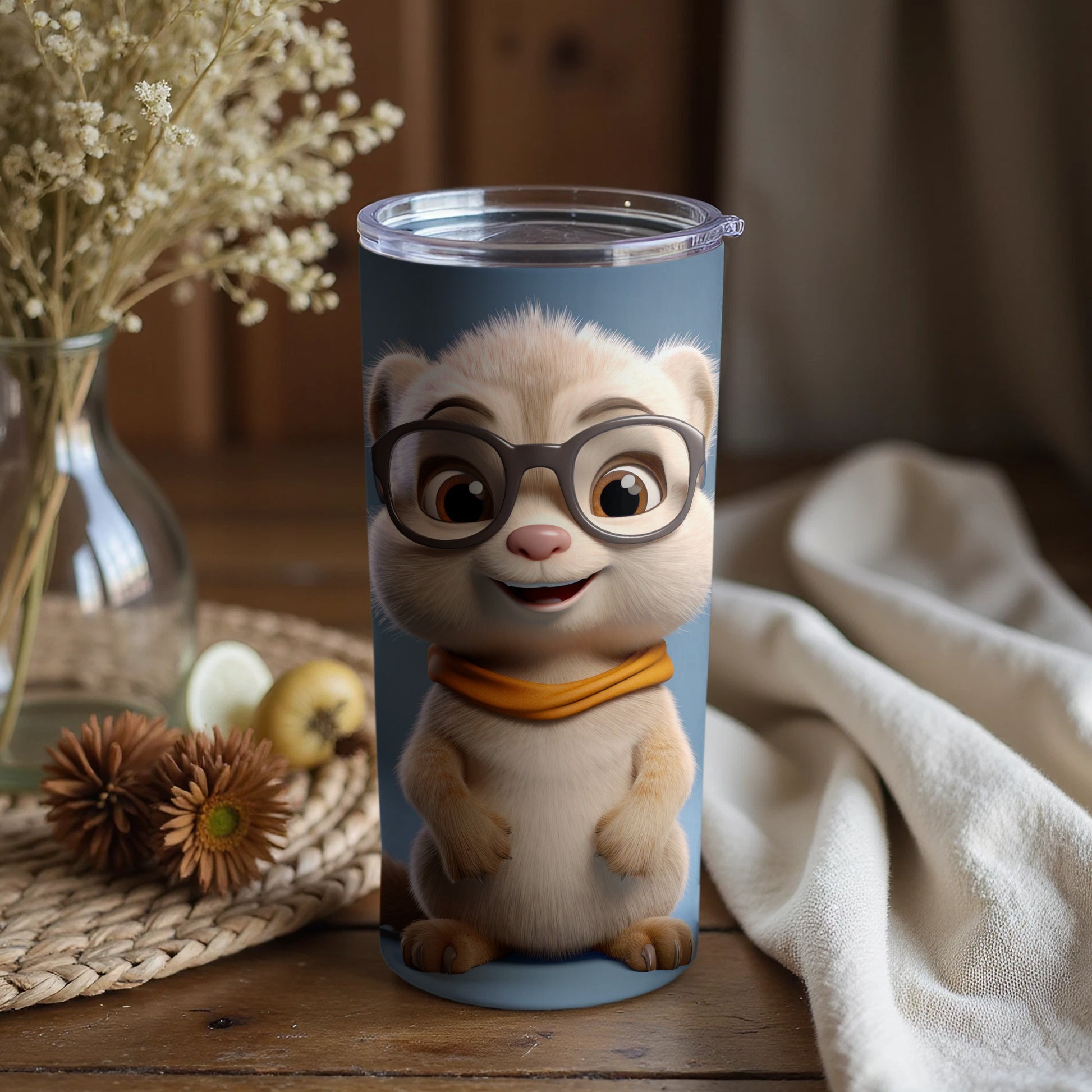 Adorable Furry Character Insulated Tumbler Cup