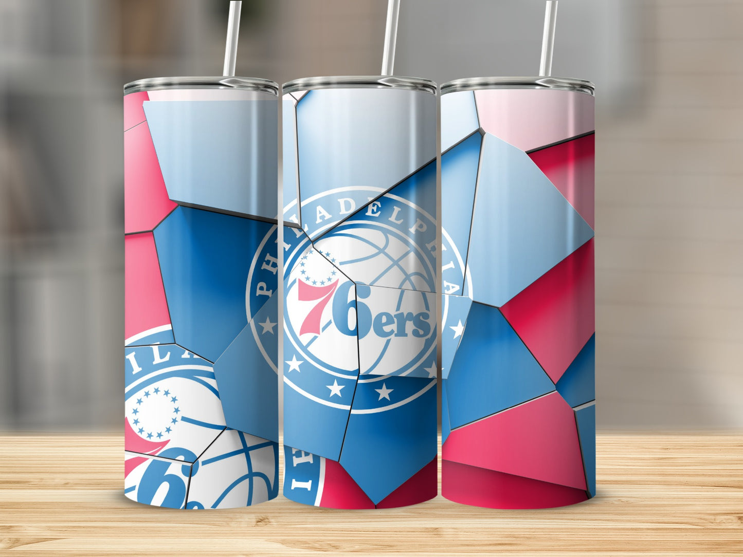 Philadelphia 76ers Broken Blocks Design Graphics Tumblers