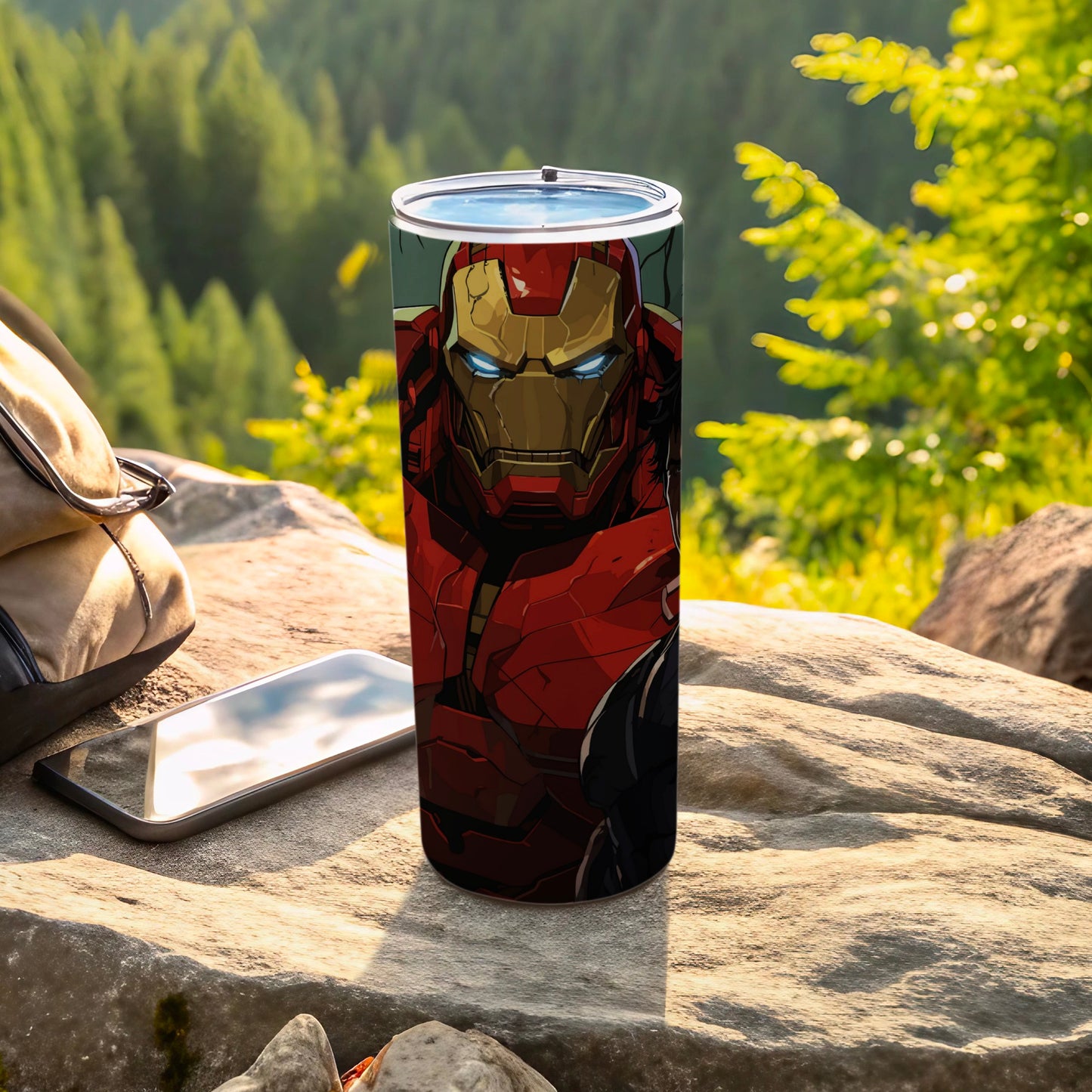 Superhero Inspired Red and Gold Stainless Steel Tumbler