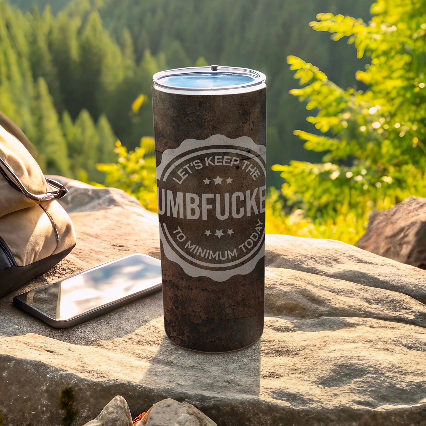 Let's Keep The Umbfucke To Minimum Today product type
Tumbler
Travel Mug
Drinkware
Insulated
Funny Quote
Sarcastic Gift
Humorous
Adult Humor
Gag Gift
Outdoor Use
Camping
Hiking
Portable
Unique Print
Graphic Design
Beverage Container
Cold Drinks
Hot Drinks
Quote Design
Daily Mantra