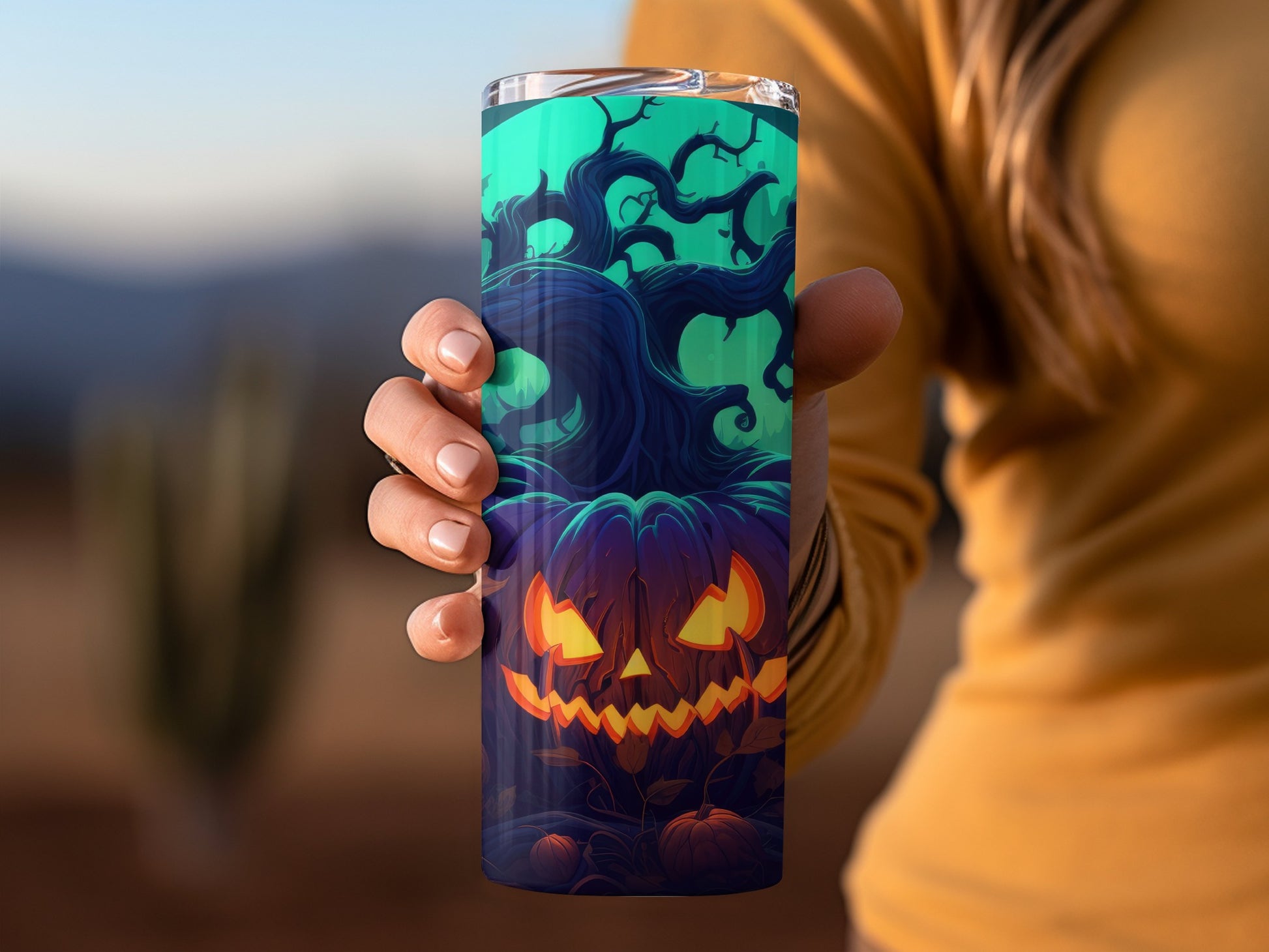 Spooky Halloween Pumpkin Design Insulated Tumbler
