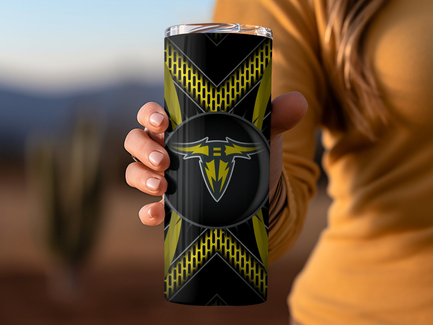 Sam Houston State Bearkats Yellow Black Team Design Tumblers