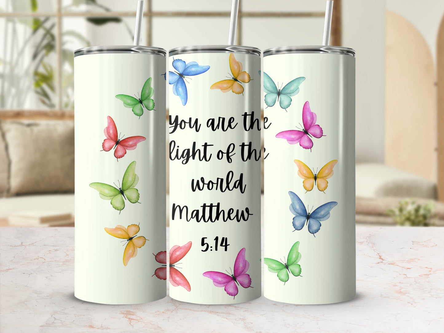 You Are the Light of the World Matthew 5:14 tumbler