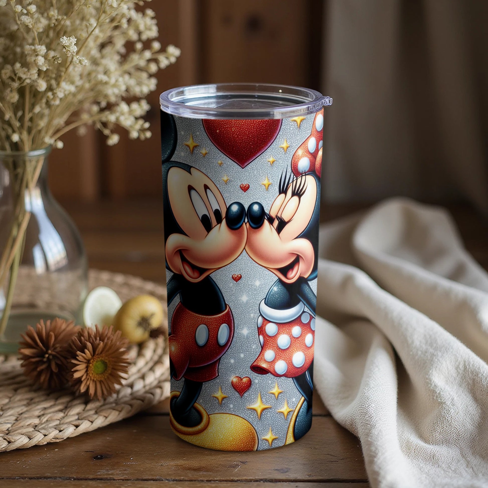 Romantic Cartoon Couple Themed Tumbler for Fans