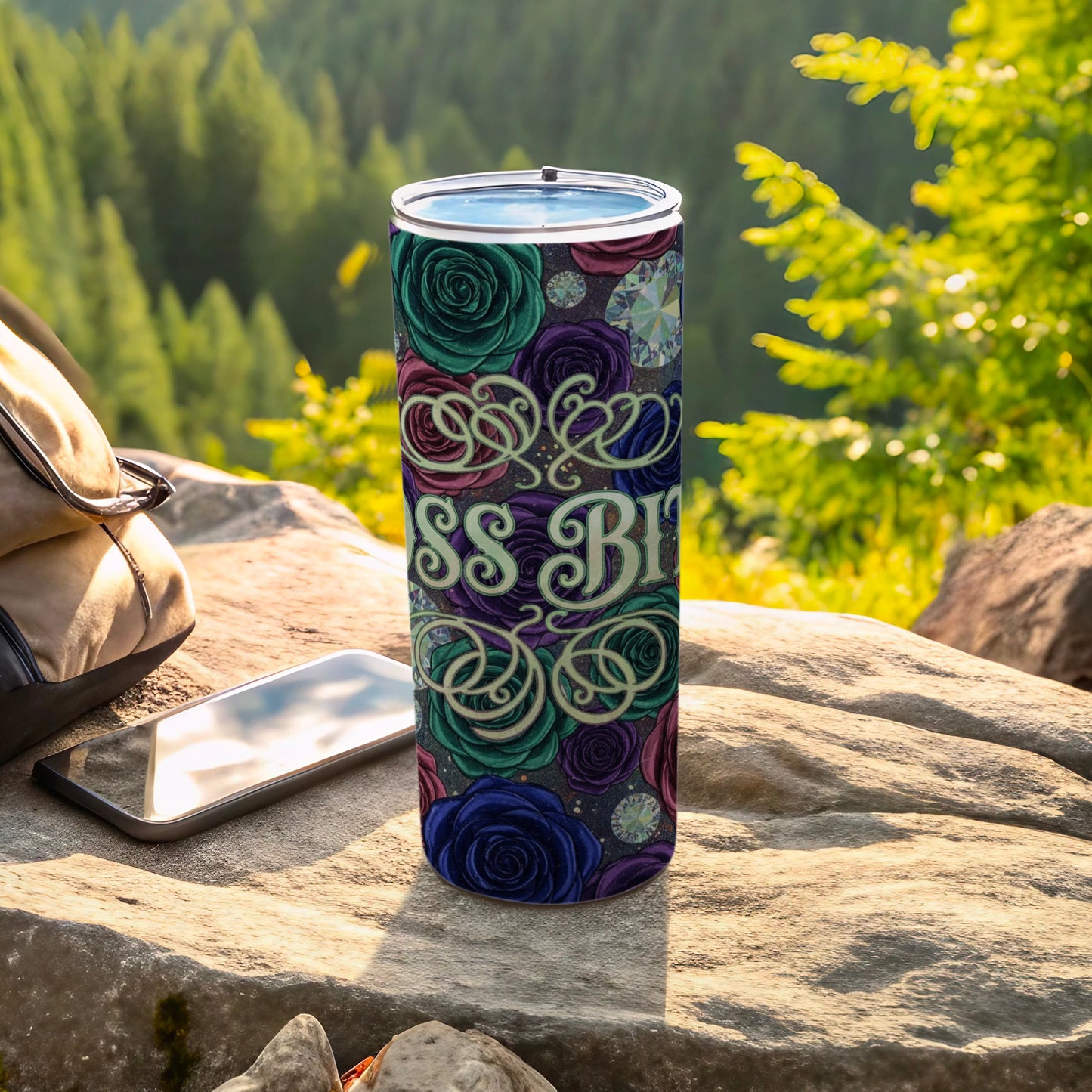 Vibrant Floral Pattern Insulated Travel Tumbler