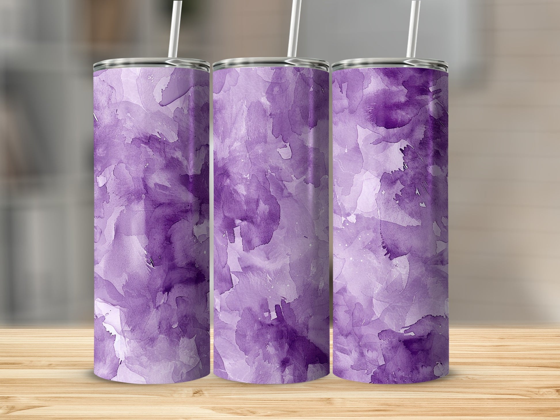 Abstract Purple Watercolor Design Tumbler Product
