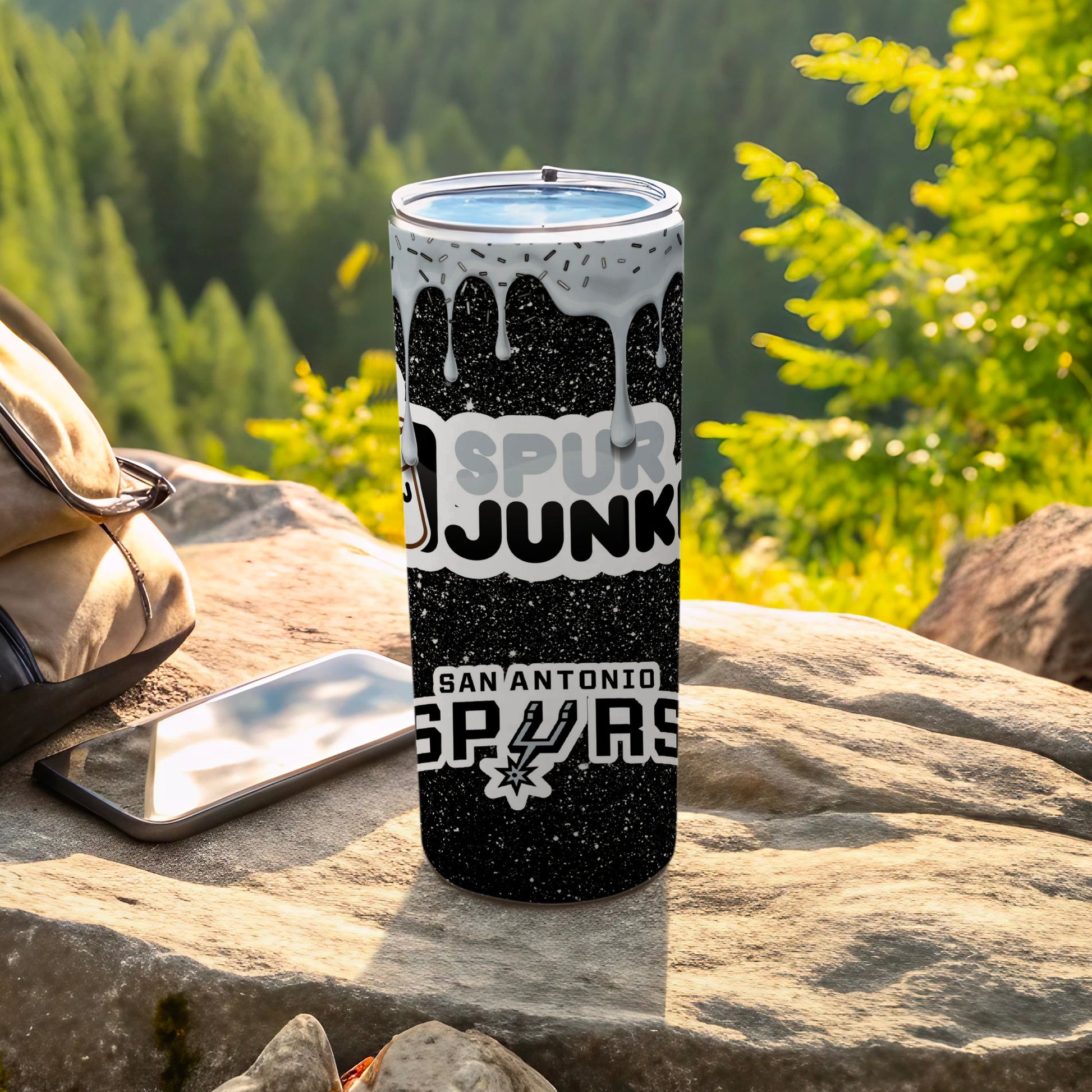 San Antonio Spurs Junk Sparkle Design 20 Oz Tumbler
