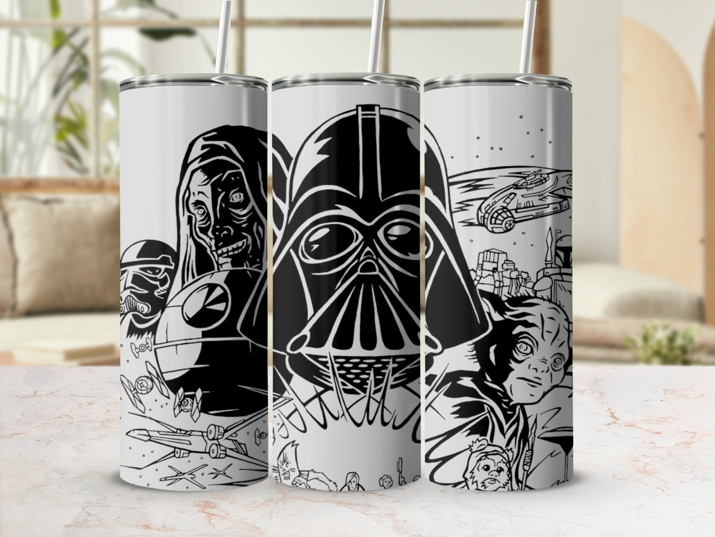 Star Wars Galactic Characters Vader Yoda Falcon Tumbler product type