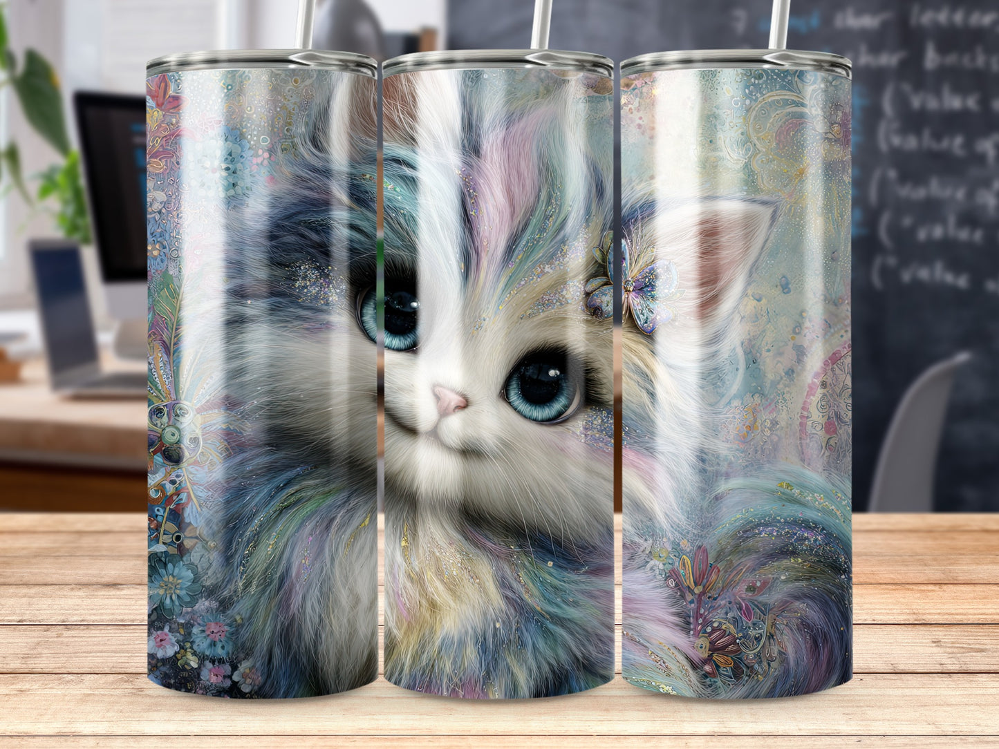 Cute Artistic Cat Design Tumbler for Cat Lovers