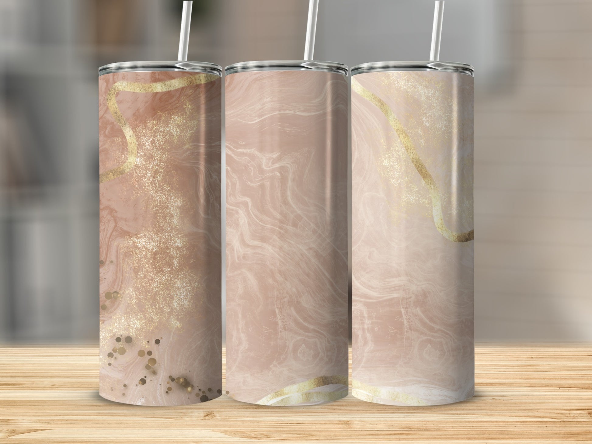 Elegant Marble Swirl Design Tumblers for Everyday Use