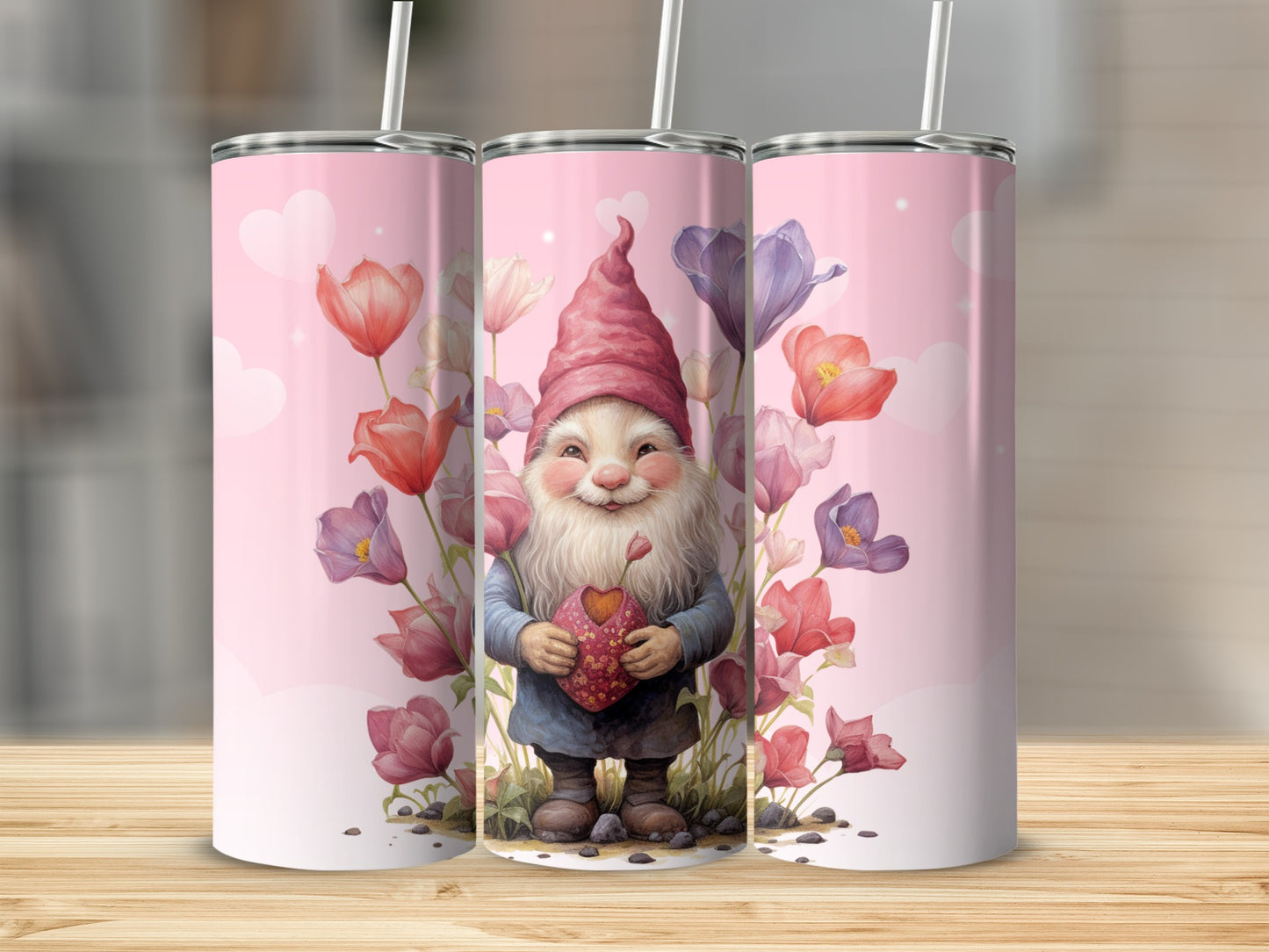 Charming Pink Gnome Tumbler for Beverage Enjoyment