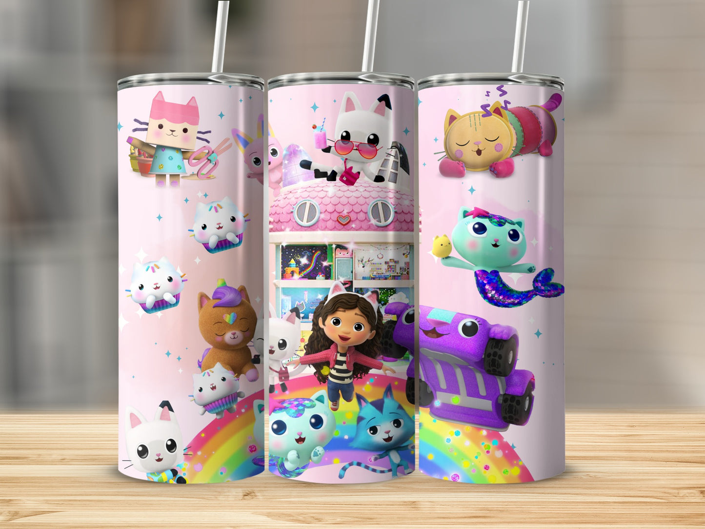 Cute Cat and Friends Tumbler for Kids and Cat Lovers