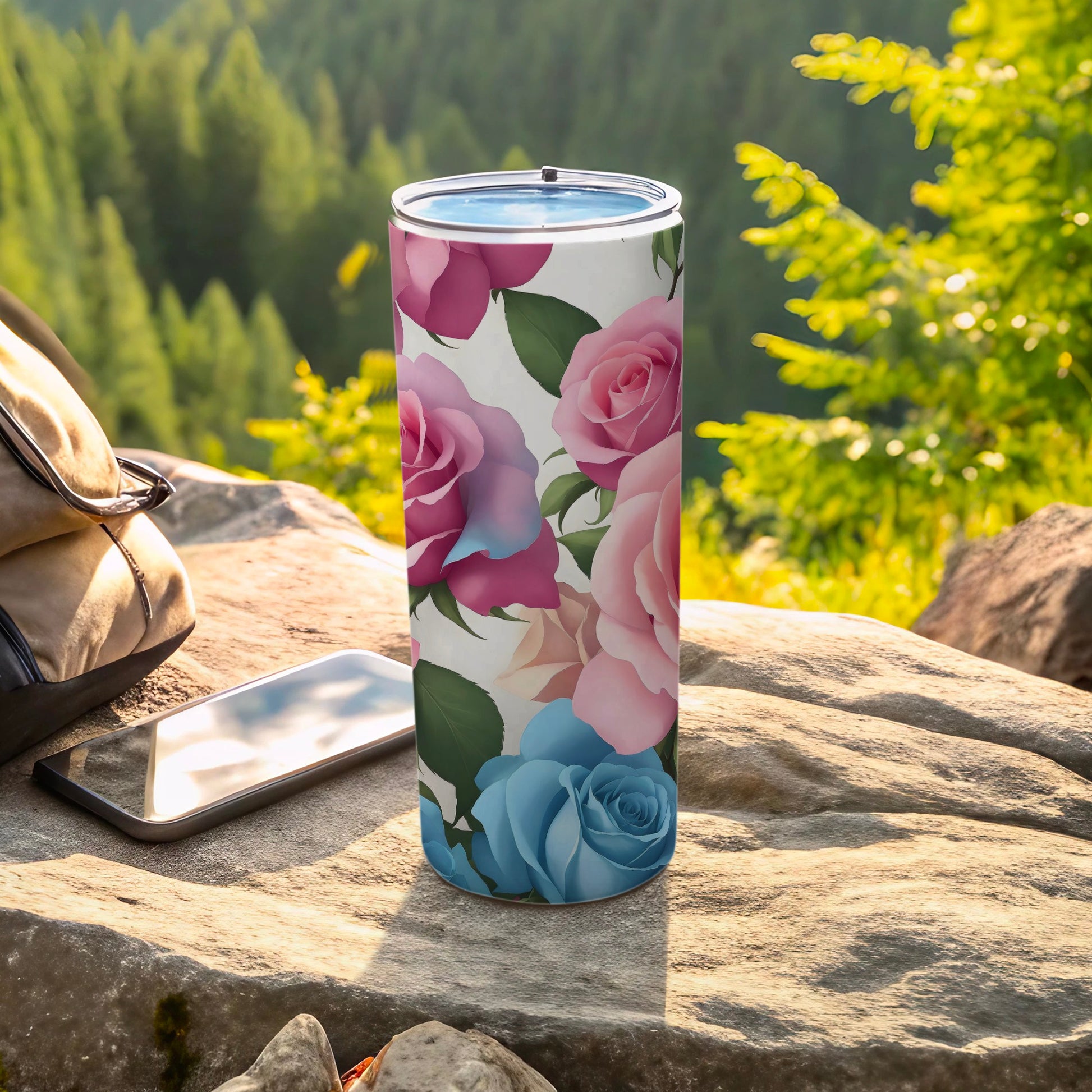 Colorful Rose Floral Design Tumbler product type