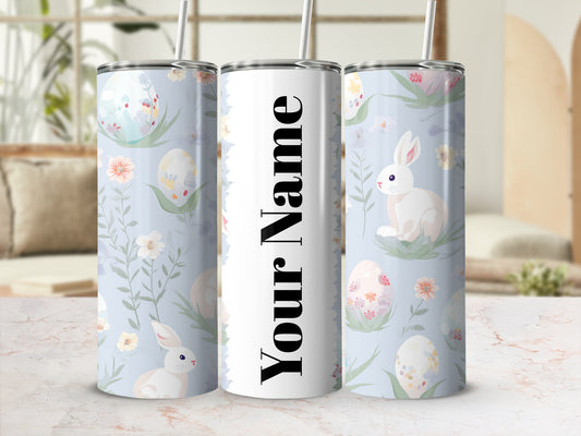 Personalized Easter Bunny and Eggs Tumbler with Name