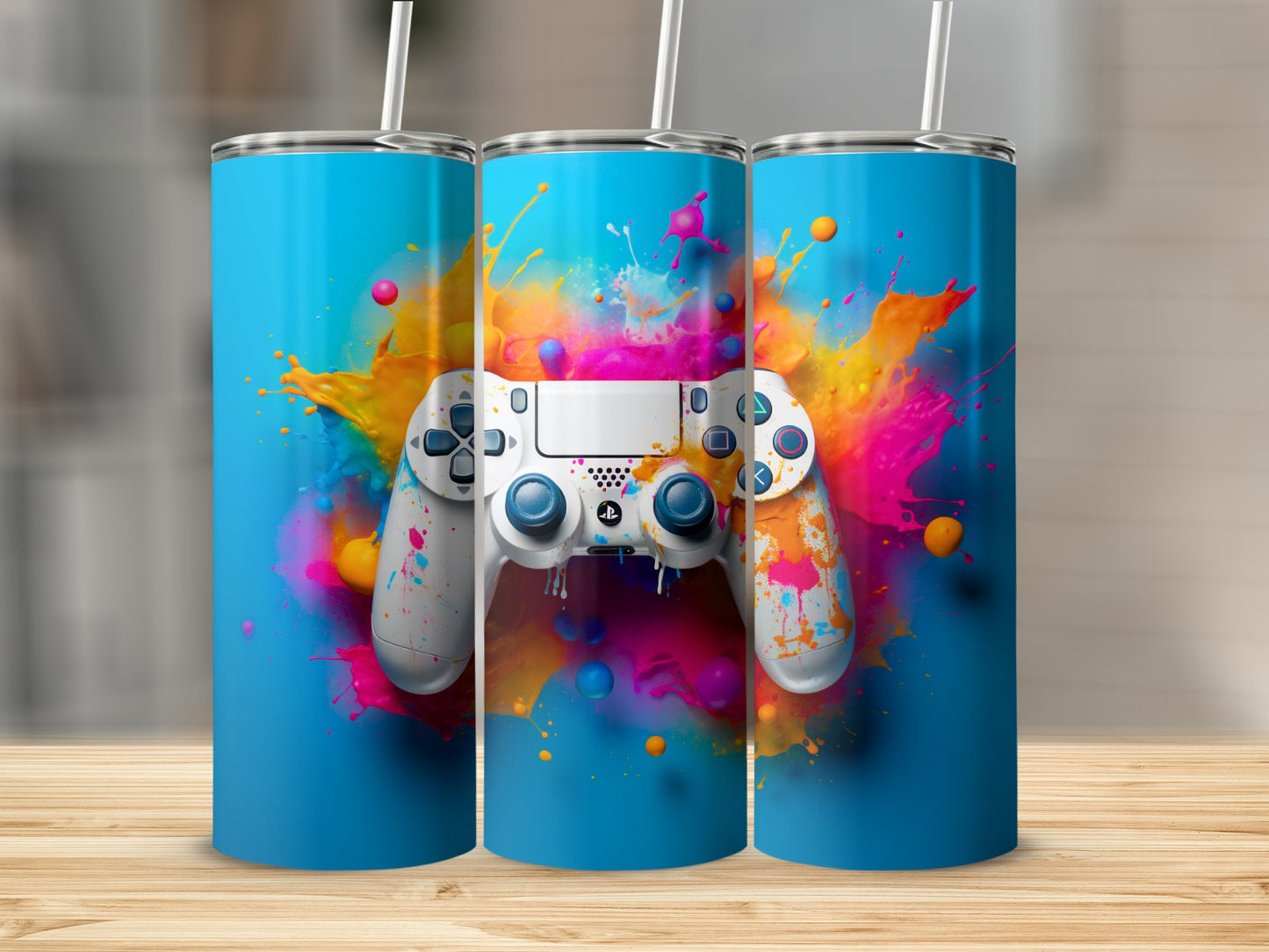 Colorful Splash Controller Design Tumbler Product