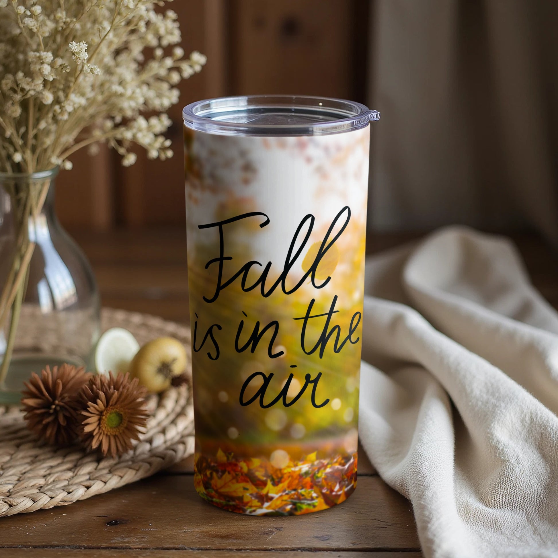 Fall is in the air Autumn themed tumbler product