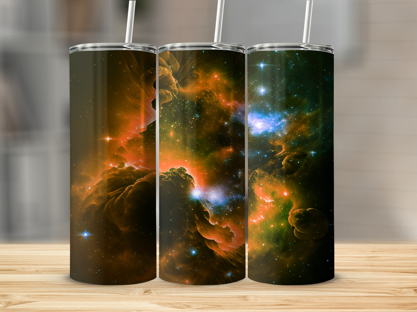 Stunning Nebula Design Stainless Steel Tumbler