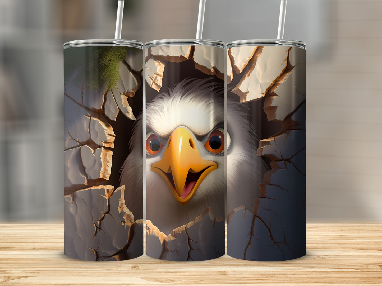 Majestic Eagle Hatching Cracked Wall Design Animal Art product type