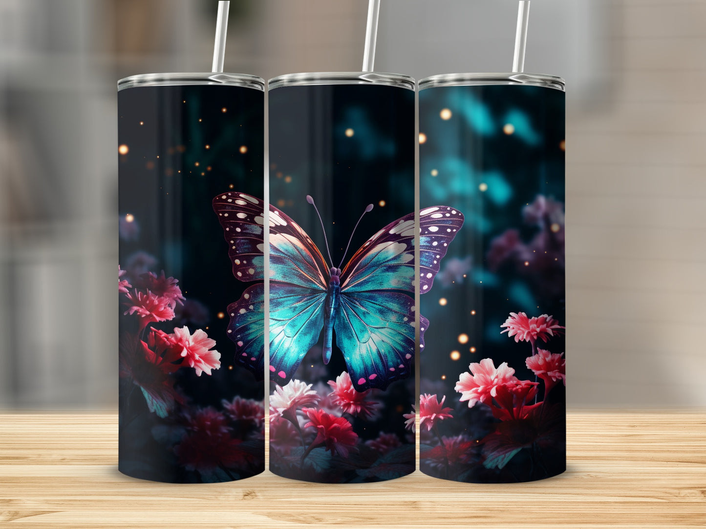 Enchanted Butterfly Pink Floral Garden Glow product type
butterfly
blue butterfly
pink flowers
floral design
garden scene
nature art
enchanted design
sparkle effect
dark background
vibrant colors
aesthetic tumbler
fantasy art
tumbler wrap
drinkware design
gift idea
animal art
elegant design
bloom pattern
shimmer glow
magical illustration