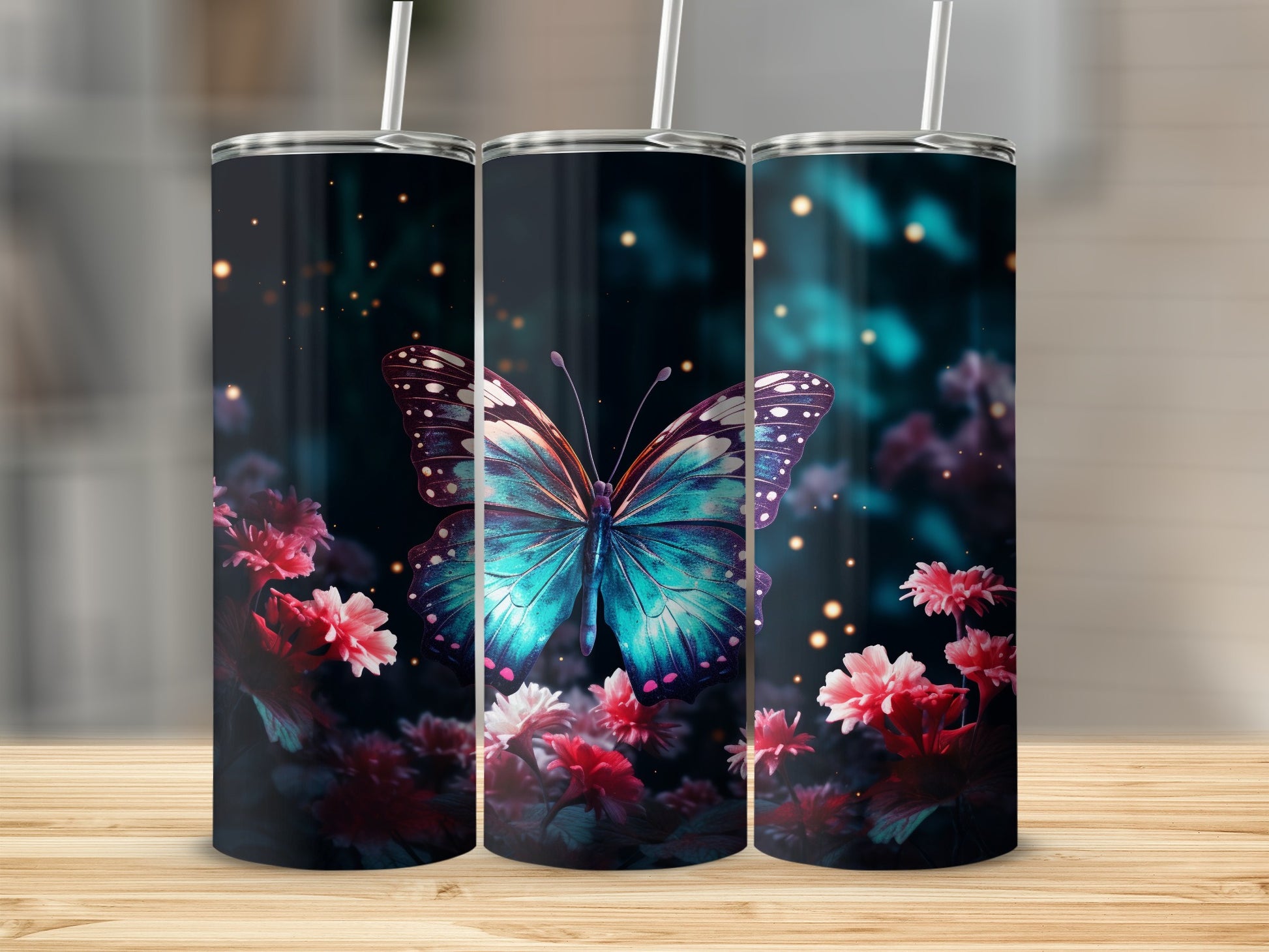 Enchanted Butterfly Pink Floral Garden Glow product type
butterfly
blue butterfly
pink flowers
floral design
garden scene
nature art
enchanted design
sparkle effect
dark background
vibrant colors
aesthetic tumbler
fantasy art
tumbler wrap
drinkware design
gift idea
animal art
elegant design
bloom pattern
shimmer glow
magical illustration