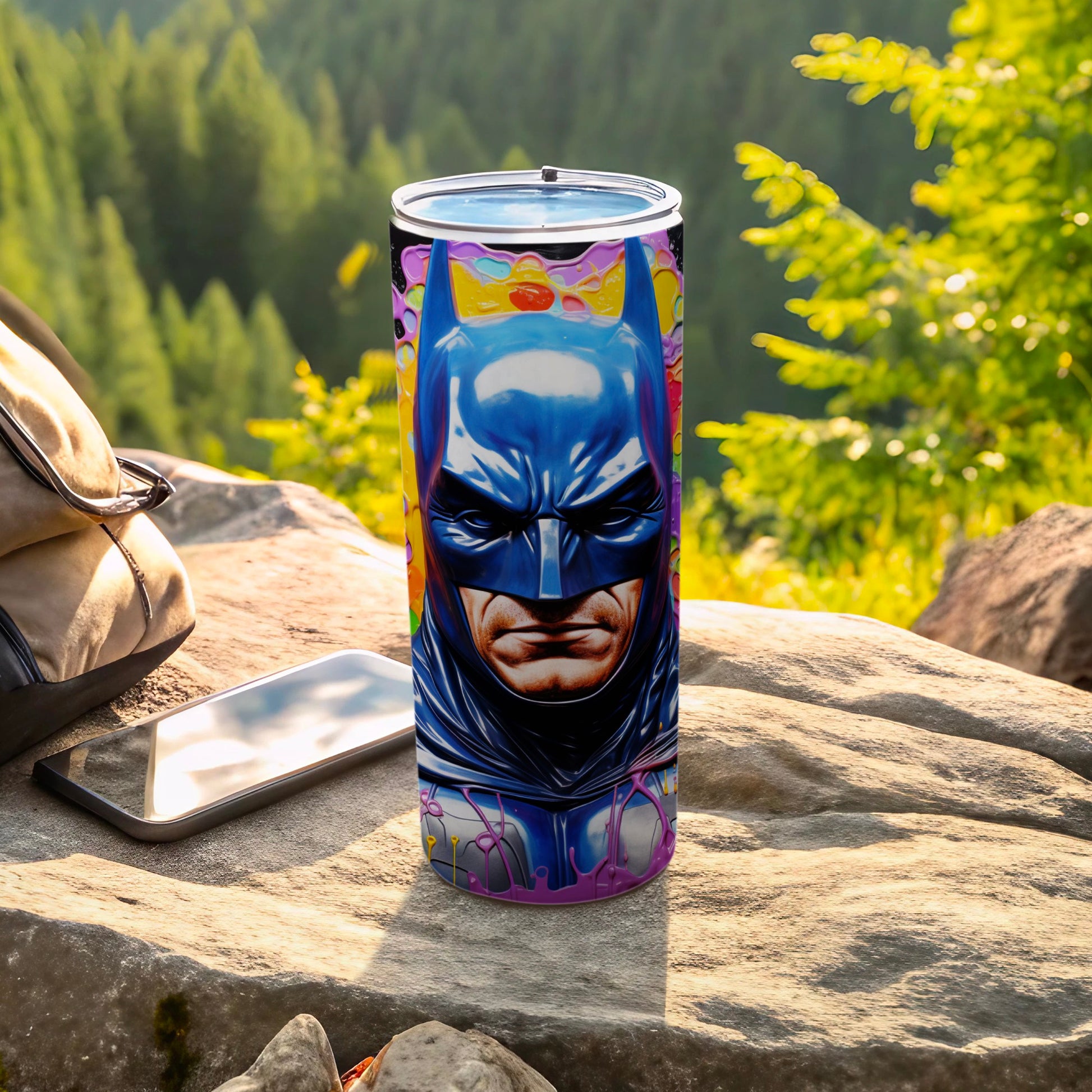 Batman Themed Travel Tumbler With Vivid Colors Design