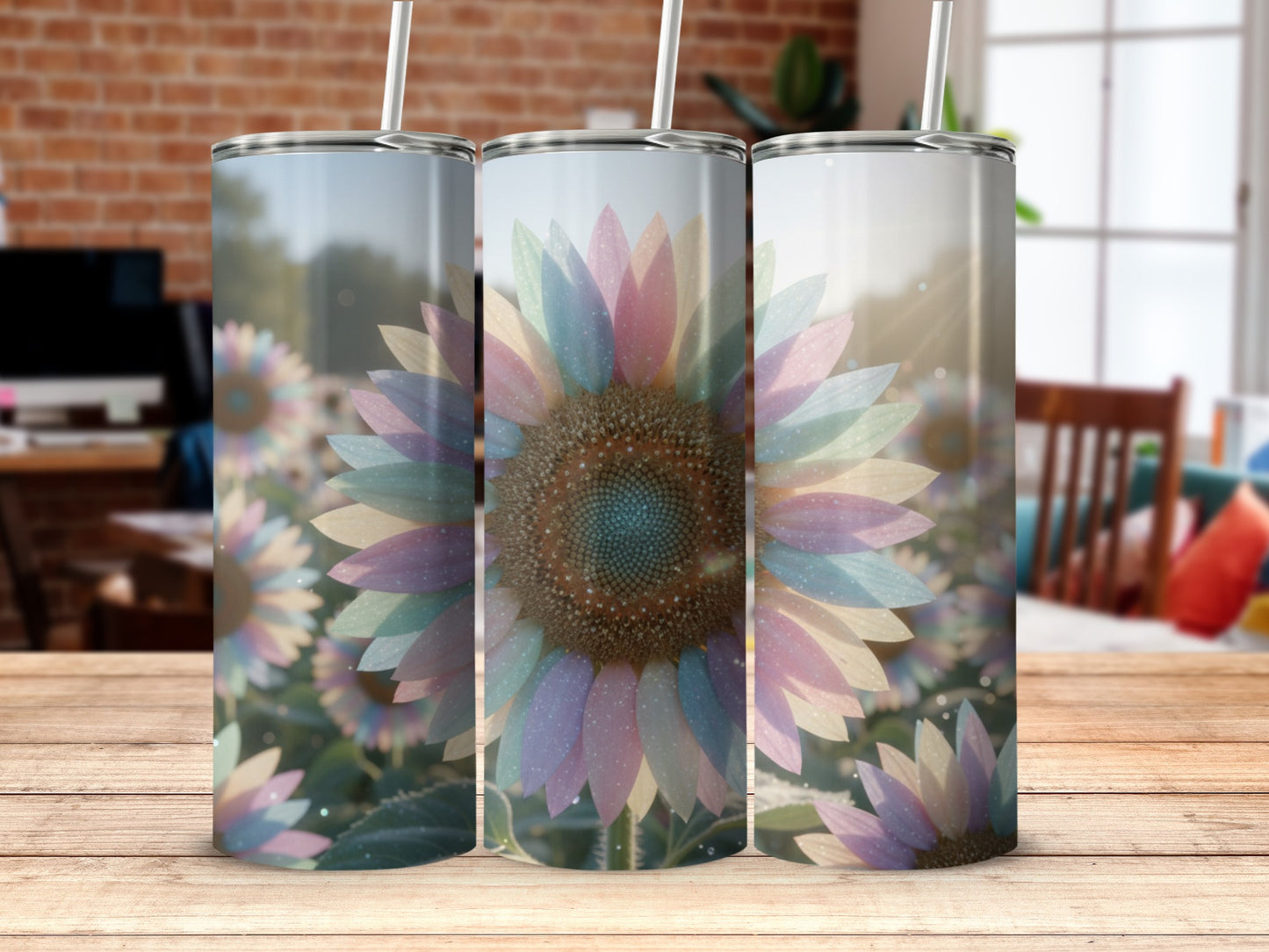 Colorful Sunflower Design Insulated Tumbler