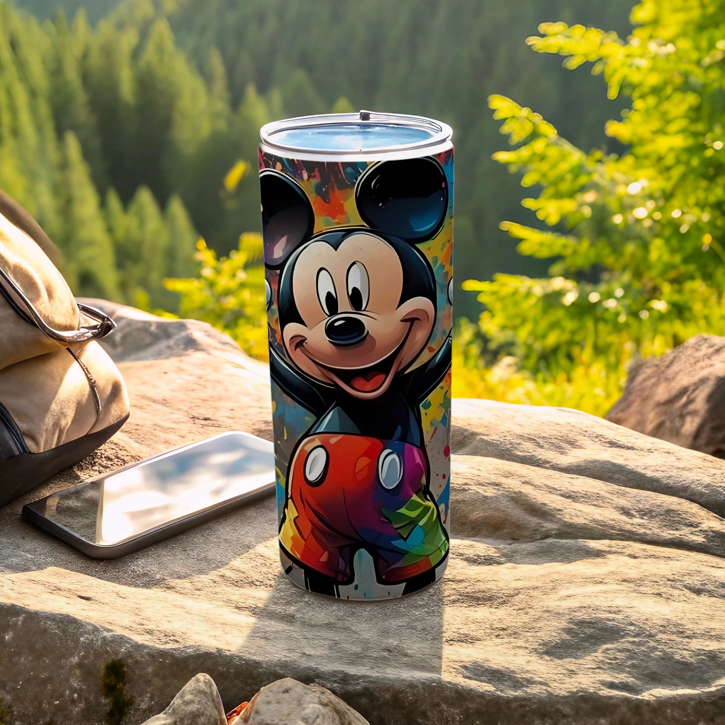Colorful Cartoon Character Travel Tumbler with Lid