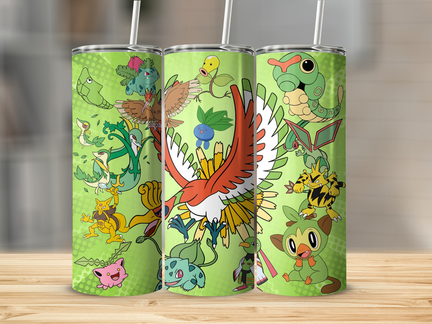Colorful Cartoon Characters Printed Tumbler Cup Set
