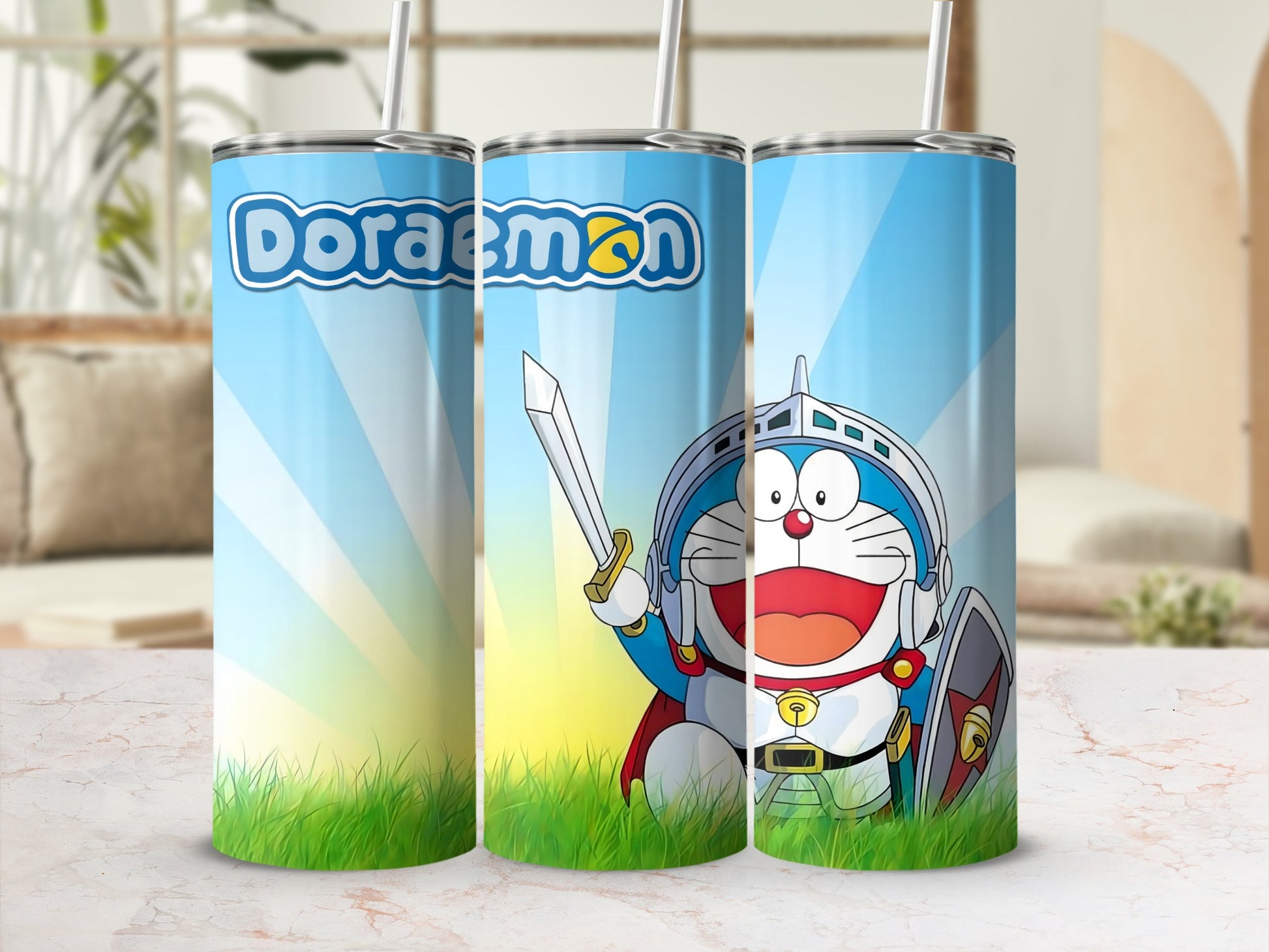 Doraemon Knight Graphic Stainless Steel Tumbler