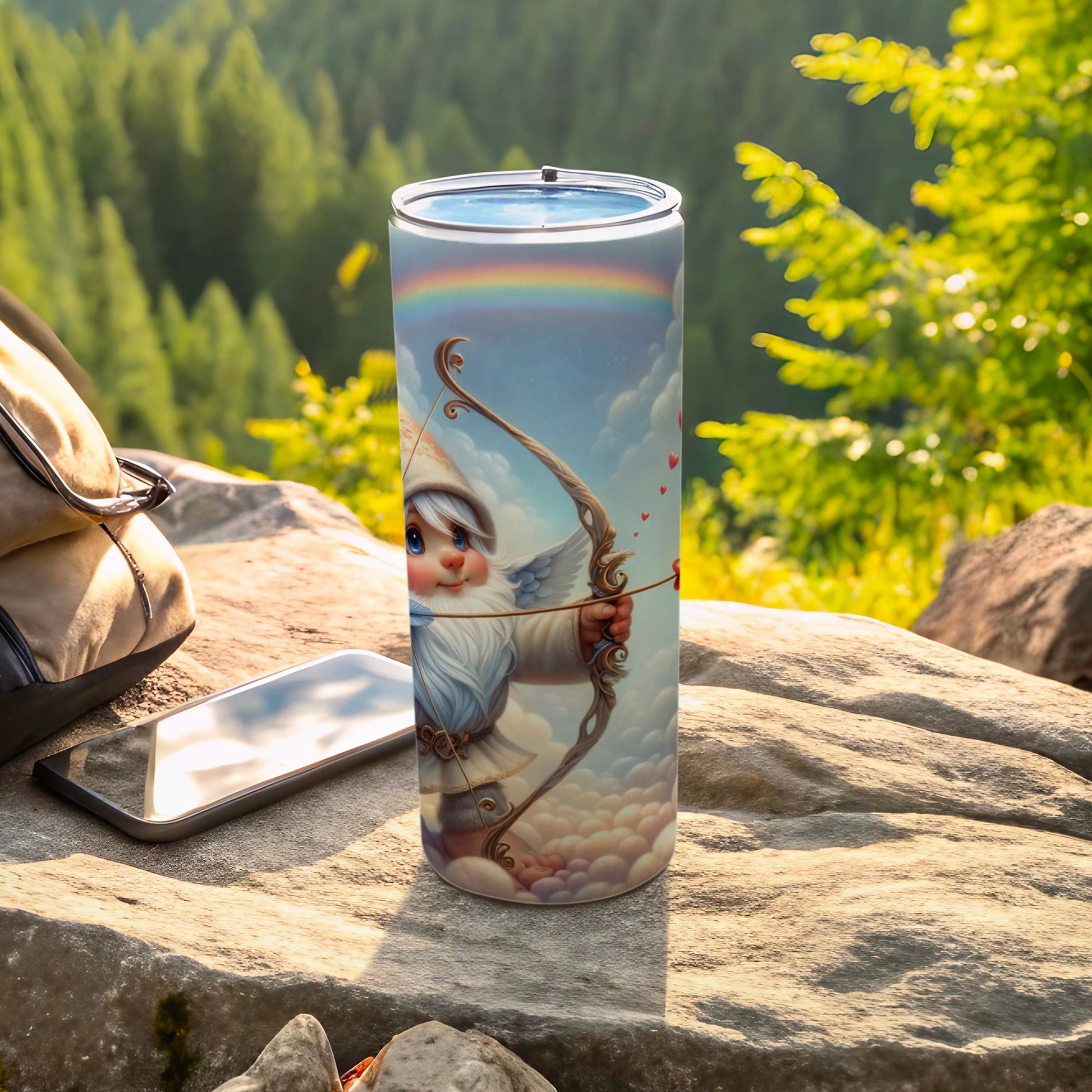 Adorable Archer Gnome Art Insulated Tumbler Cup