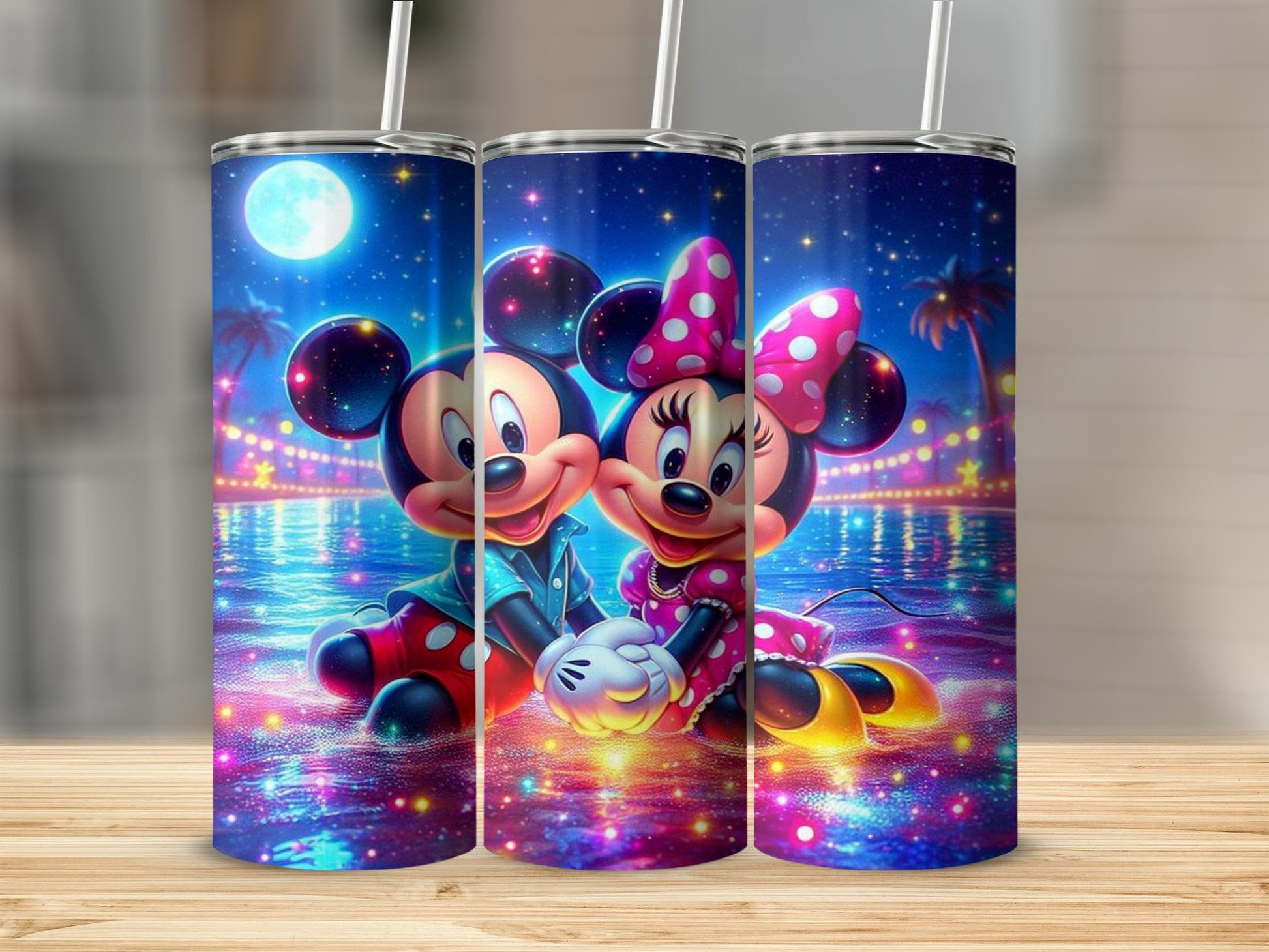 Mickey Mouse and Minnie Mouse Night Scene Tumbler