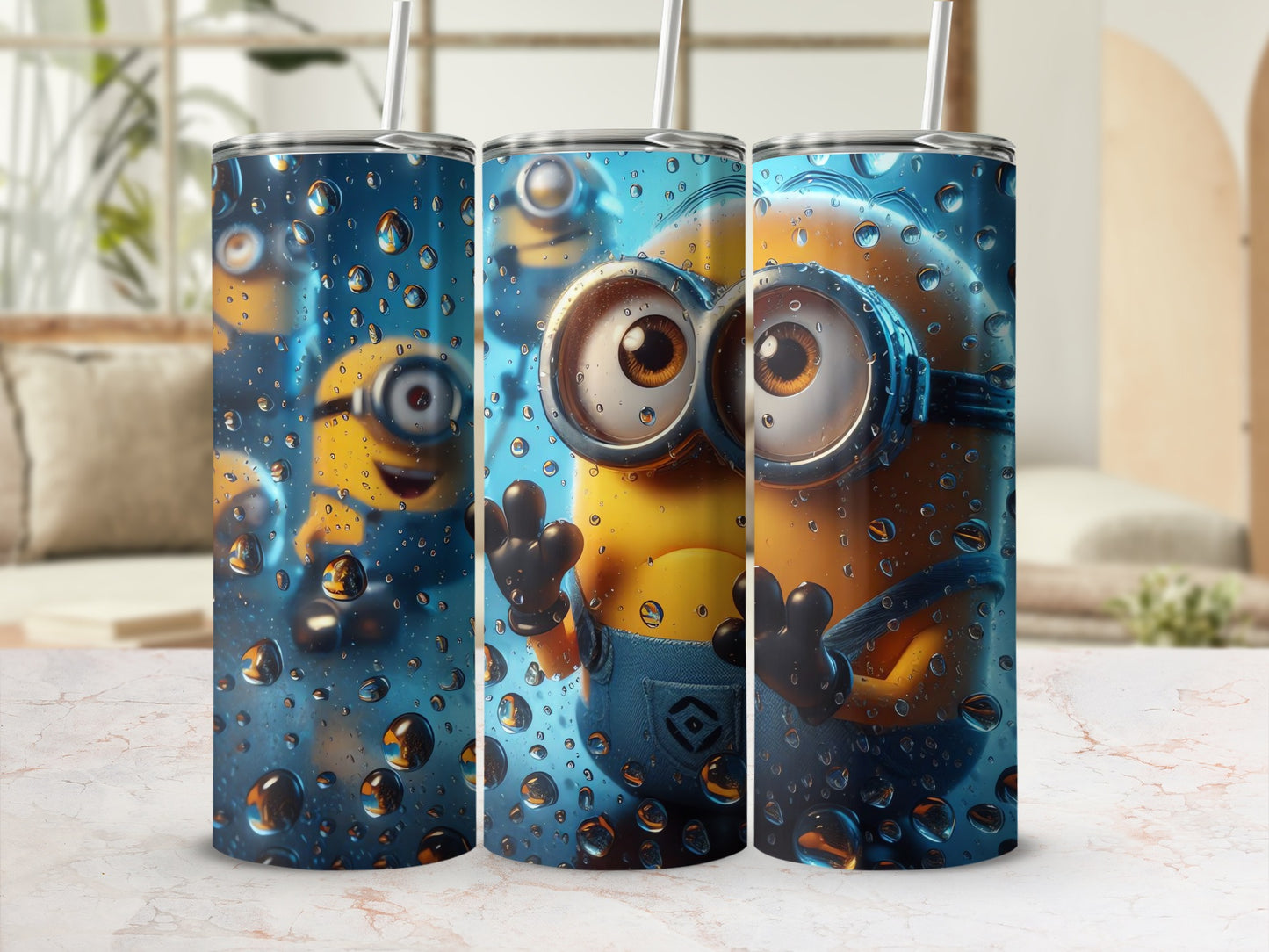 Adorable Blue Minion Design Tall Drink Tumbler