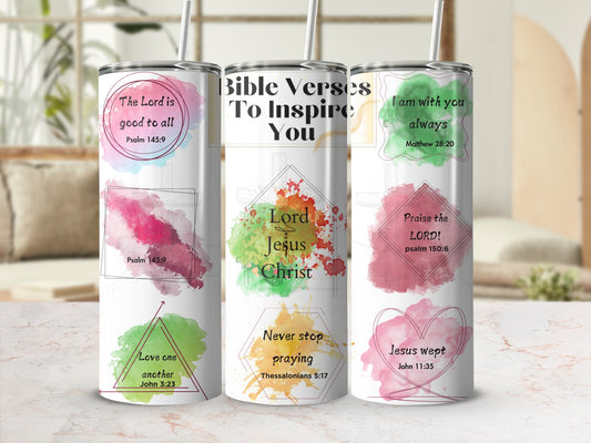 Bible Verses To Inspire You Tumbler Flask Artwork Design